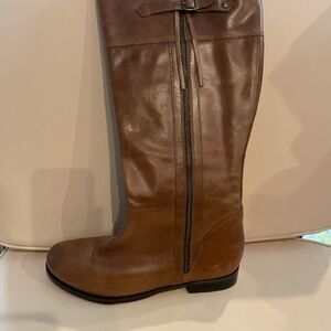 Brown Leather Knee-High Boots